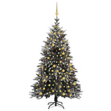 NNEVL Artificial Christmas Tree LED&Ball Set&Flocked Snow 240cm PVC&PE