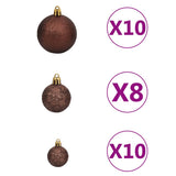 NNEVL Artificial Christmas Tree LED&Ball Set&Flocked Snow 240cm PVC&PE