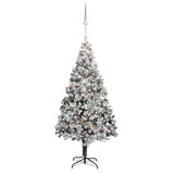 NNEVL Artificial Christmas Tree LEDs&Ball Set&Flocked Snow Green 400cm