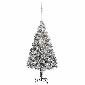 NNEVL Artificial Christmas Tree with LEDs&Ball Set Green 240 cm PVC