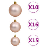 NNEVL Artificial Christmas Tree LEDs&Ball Set Green 210 cm PVC&PE