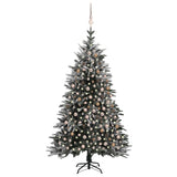 NNEVL Artificial Christmas Tree LED&Ball Set&Flocked Snow 210 cm PVC&PE