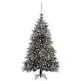 NNEVL Artificial Christmas Tree LED&Ball Set&Flocked Snow 240 cm PVC&PE