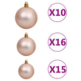 NNEVL Artificial Christmas Tree LED&Ball Set&Flocked Snow 240 cm PVC&PE