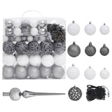 NNEVL Artificial Christmas Tree LEDs&Ball Set&Flocked Snow Green 400cm