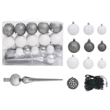 NNEVL Artificial Christmas Tree with LEDs&Ball Set Green 180 cm PVC