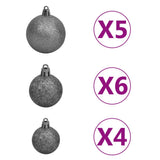 NNEVL Artificial Christmas Tree with LEDs&Ball Set Green 180 cm PVC