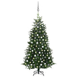 NNEVL Artificial Christmas Tree LEDs&Ball Set Green 210 cm PVC&PE