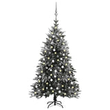 NNEVL Artificial Christmas Tree LED&Ball Set&Flocked Snow 240 cm PVC&PE