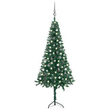 NNEVL Corner Artificial Christmas Tree LEDs&Ball Set Green 240 cm PVC