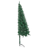 NNEVL Corner Artificial Christmas Tree LEDs&Ball Set Green 240 cm PVC