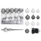 NNEVL Corner Artificial Christmas Tree LEDs&Ball Set Green 240 cm PVC