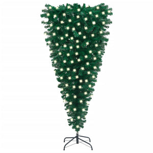NNEVL Upside-down Artificial Christmas Tree with LEDs 180 cm Green