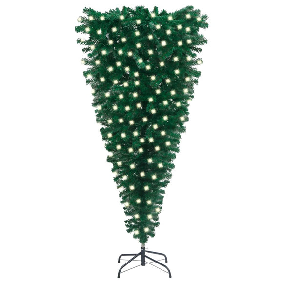 NNEVL Upside-down Artificial Christmas Tree with LEDs Green 240 cm