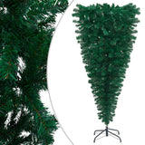 NNEVL Upside-down Artificial Christmas Tree with LEDs Green 240 cm