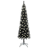 NNEVL Slim Christmas Tree with LEDs Black 150 cm