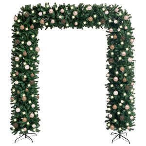 NNEVL Christmas Tree Arch with LEDs&Ball Set Green 240 cm