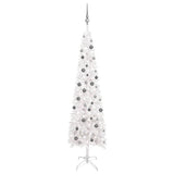 NNEVL Slim Christmas Tree with LEDs&Ball Set White 240 cm