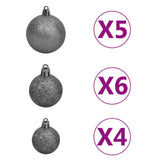 NNEVL Slim Christmas Tree with LEDs&Ball Set White 240 cm