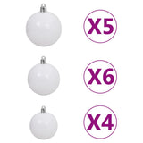 NNEVL Slim Christmas Tree with LEDs&Ball Set White 240 cm