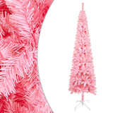 NNEVL Slim Christmas Tree with LEDs&Ball Set Pink 240 cm