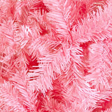 NNEVL Slim Christmas Tree with LEDs&Ball Set Pink 240 cm