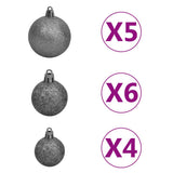 NNEVL Slim Christmas Tree with LEDs&Ball Set Pink 240 cm
