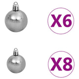 NNEVL Slim Christmas Tree with LEDs&Ball Set Pink 240 cm