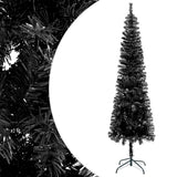 NNEVL Slim Christmas Tree with LEDs&Ball Set Black 240 cm