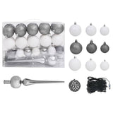 NNEVL Slim Christmas Tree with LEDs&Ball Set Gold 240 cm