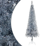 NNEVL Slim Christmas Tree with LEDs&Ball Set Silver 240 cm
