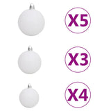 NNEVL Slim Christmas Tree with LEDs&Ball Set Silver 240 cm