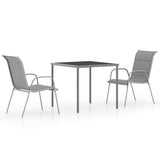 NNEVL 3 Piece Outdoor Dining Set Steel Anthracite