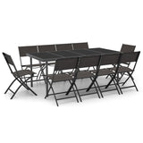NNEVL 11 Piece Outdoor Dining Set Steel
