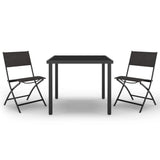 NNEVL 3 Piece Outdoor Dining Set Steel