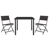 NNEVL 3 Piece Outdoor Dining Set Steel