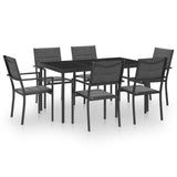 NNEVL 7 Piece Outdoor Dining Set Steel