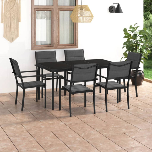 NNEVL 7 Piece Outdoor Dining Set Steel
