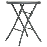 NNEVL 3 Piece Folding Bistro Set Steel Grey