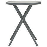 NNEVL 3 Piece Folding Bistro Set Steel Grey
