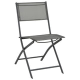 NNEVL 3 Piece Folding Bistro Set Steel Grey
