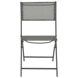 NNEVL 3 Piece Folding Bistro Set Steel Grey