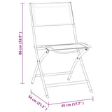 NNEVL 3 Piece Folding Bistro Set Steel Grey