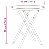 NNEVL 3 Piece Folding Bistro Set Steel Grey