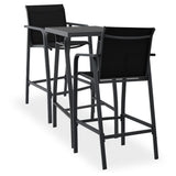 NNEVL 3 Piece Garden Bar Set Black (48120+48116)