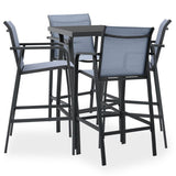 NNEVL 5 Piece Garden Bar Set Black and Grey (48120+48119)