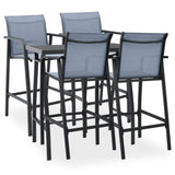 NNEVL 5 Piece Garden Bar Set Black and Grey