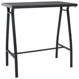 NNEVL 7 Piece Garden Bar Set Black and Grey