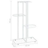 NNEVL 4-Floor Flower Stand 43x22x76 cm White Metal