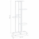 NNEVL 5-Floor Flower Stand 43x22x98 cm White Metal